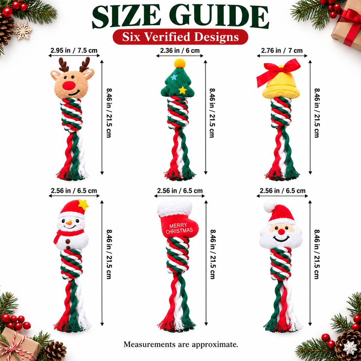 7-Piece Christmas Dog Toy Set – Festive Plush & Cotton Rope Toys for Chewing, Tugging & Fetch Fursera