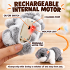 Touch-Activated Mouse Cat Toy with Wagging Feather Tail | Rechargeable Fursera