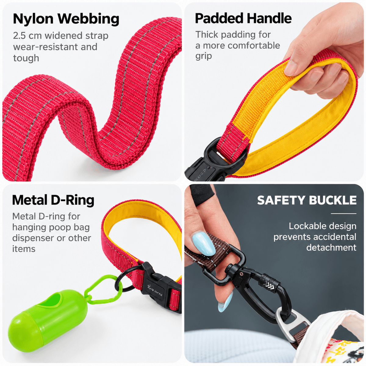 4-in-1 Hands-Free Dog Leash – Adjustable Bungee Lead Fursera