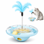 3-in-1 Interactive Cat Toy – Wobble Treat Dispenser with Track Ball & Feather Teaser Fursera
