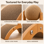 Arch Cardboard Cat Scratcher with Rotating Rope Ball Fursera