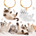 Pet Fur Keepsake Keychains – 2-Pack Cat-Shaped Charms Fursera