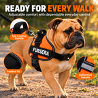 Adjustable Reflective Dog Harness with Padded Control Handle Fursera
