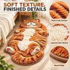 Orange Tabby Cat-Shaped Rug – Plush Accent Rug for Bedrooms & Living Rooms Fursera