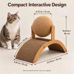 Arch Cardboard Cat Scratcher with Rotating Rope Ball Fursera