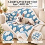 Reversible Plush Pet Blanket for Dogs & Cats – Fluffy Sofa & Bed Throw Fursera