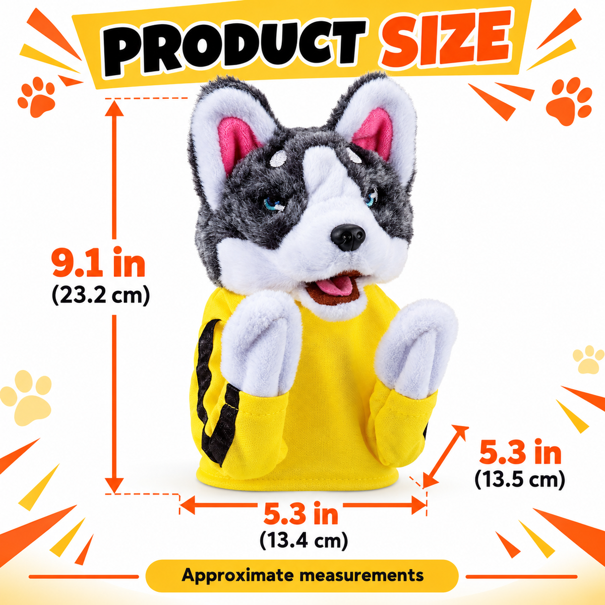 Husky Boxing Hand Puppet with Sound Effects – Interactive Plush Toy Fursera