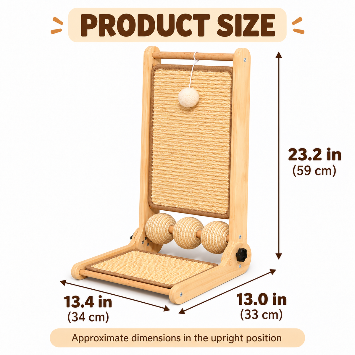 Adjustable Folding Cat Scratcher with Sisal Pads & Interactive Toys Fursera