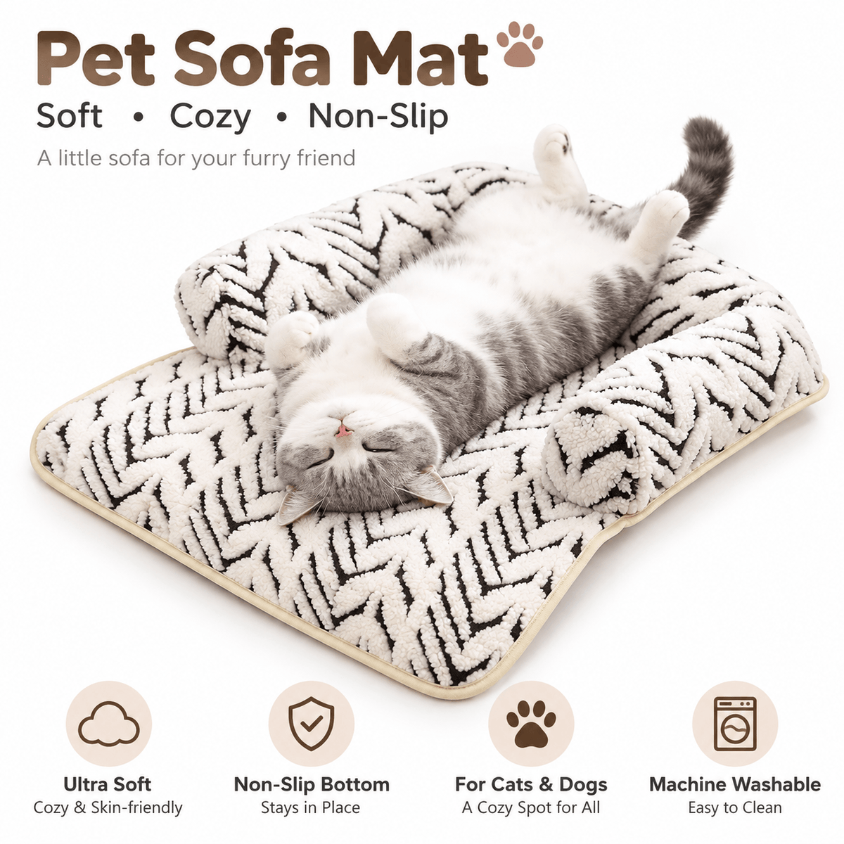 Plush Pet Sofa Mat – Couch Protector for Cats & Dogs Fursera