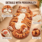 Orange Tabby Cat-Shaped Rug – Plush Accent Rug for Bedrooms & Living Rooms Fursera