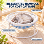 Elevated Cat Hammock Bed with Soft Plush Lining & Gingham Fabric Fursera