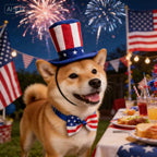 Patriotic USA Pet Hat & Bow Tie Set