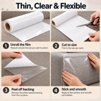 Clear Cat Scratch Furniture Protector Roll – Self-Adhesive & Cut to Fit Fursera