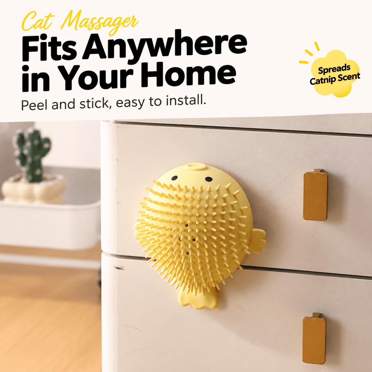 Pufferfish Cat Self-Grooming Brush with Catnip Fursera