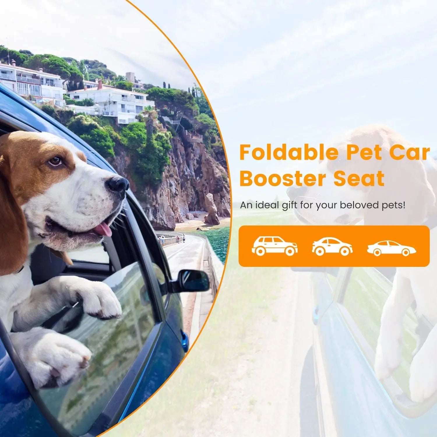 Small Pet Car Seat – Cozy Console Booster for Dogs & Cats