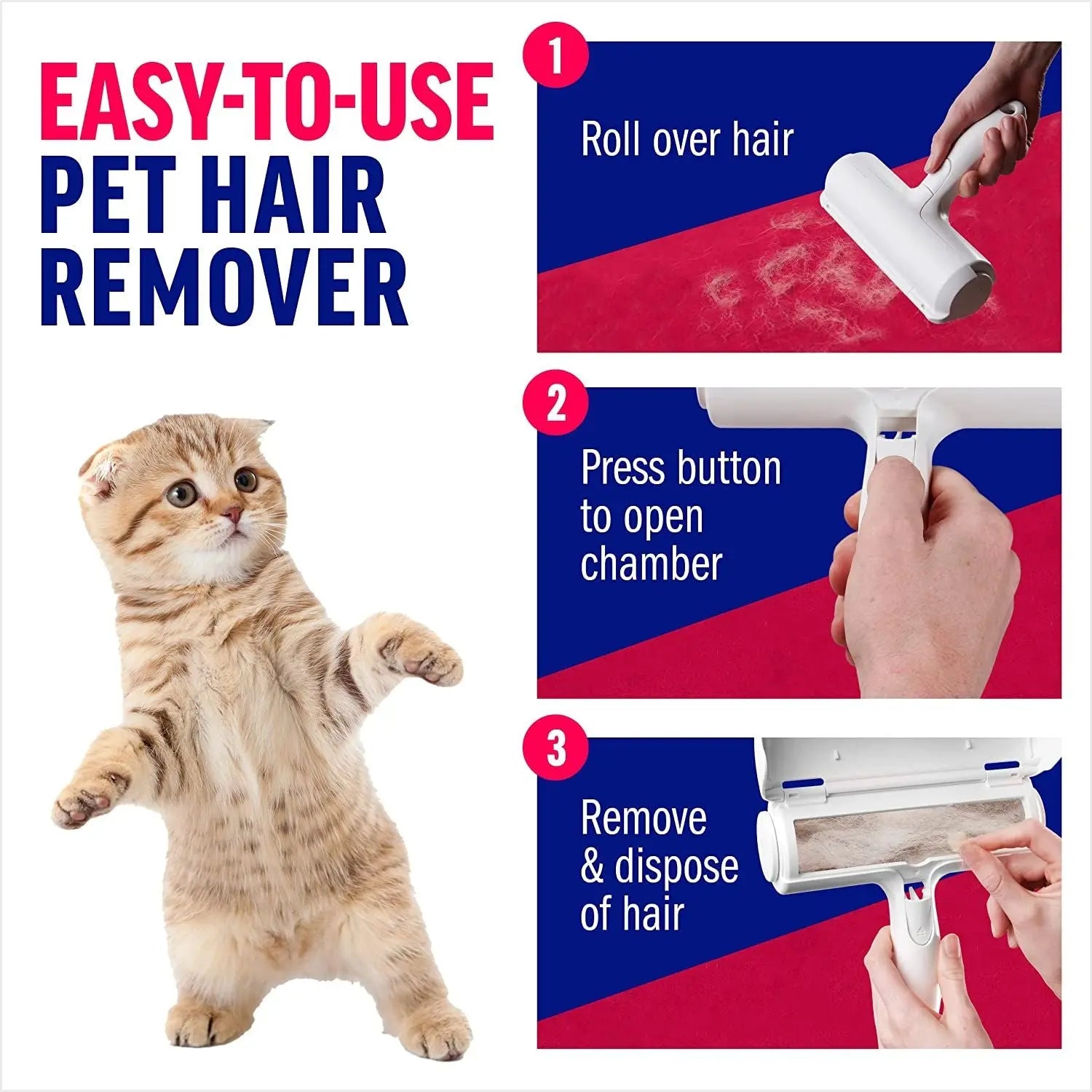 Pet Hair Cleaner – Portable Reusable Lint Remover Tool