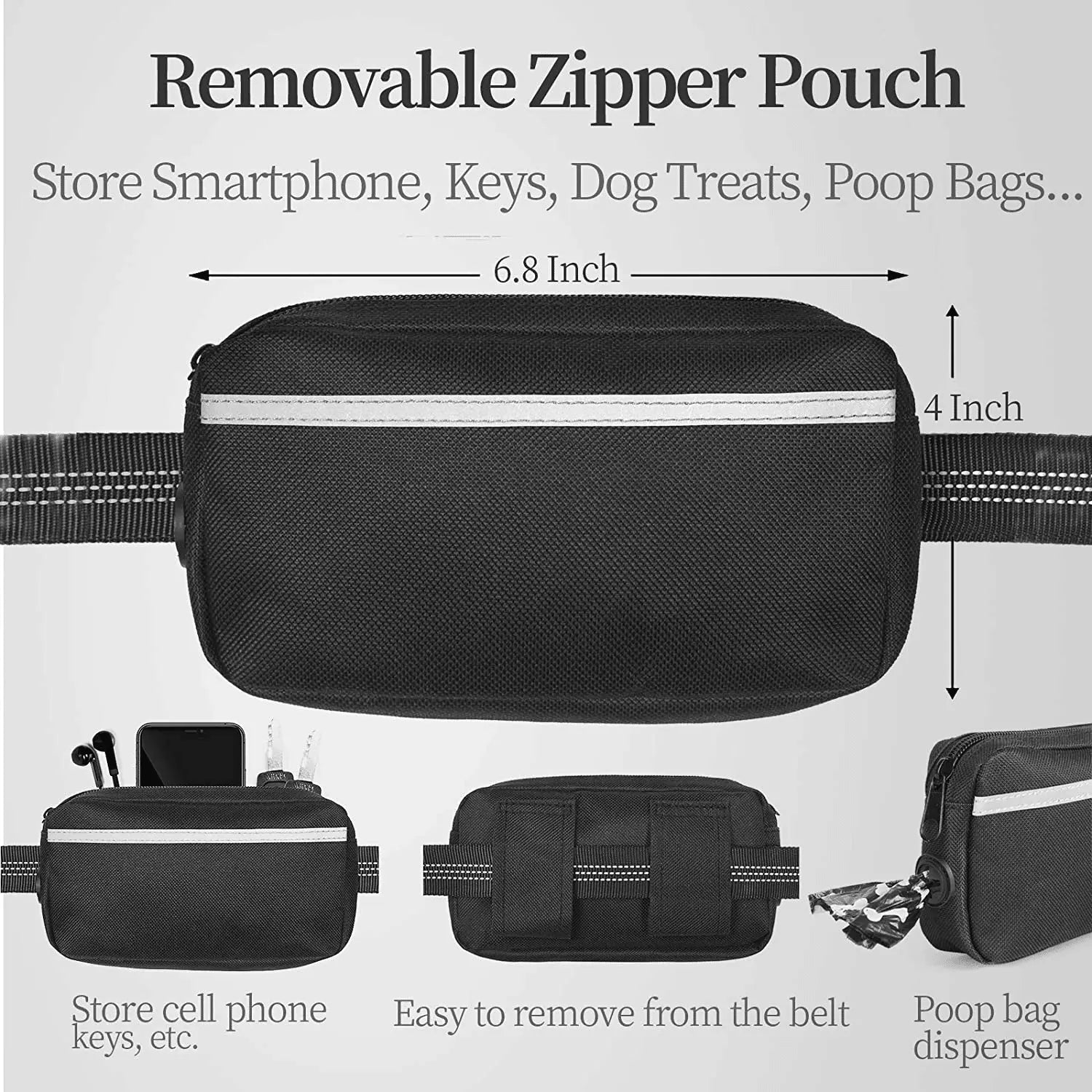 Hands-Free Leash – Bungee Dog Leash with Storage Pouch & Soft Handles