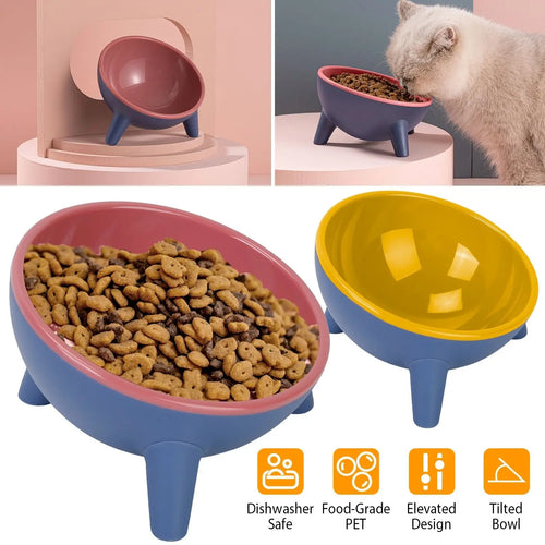Raised Pet Bowl – Tilted Feeding Bowl for Cats & Small Dogs