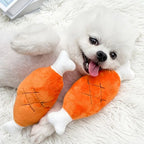 Plush Squeaky Dog Toy – Chicken Leg Chew Toy for Pets