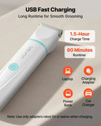 Pet Grooming Kit – Cordless Dog Clippers with Nail Grinder Set