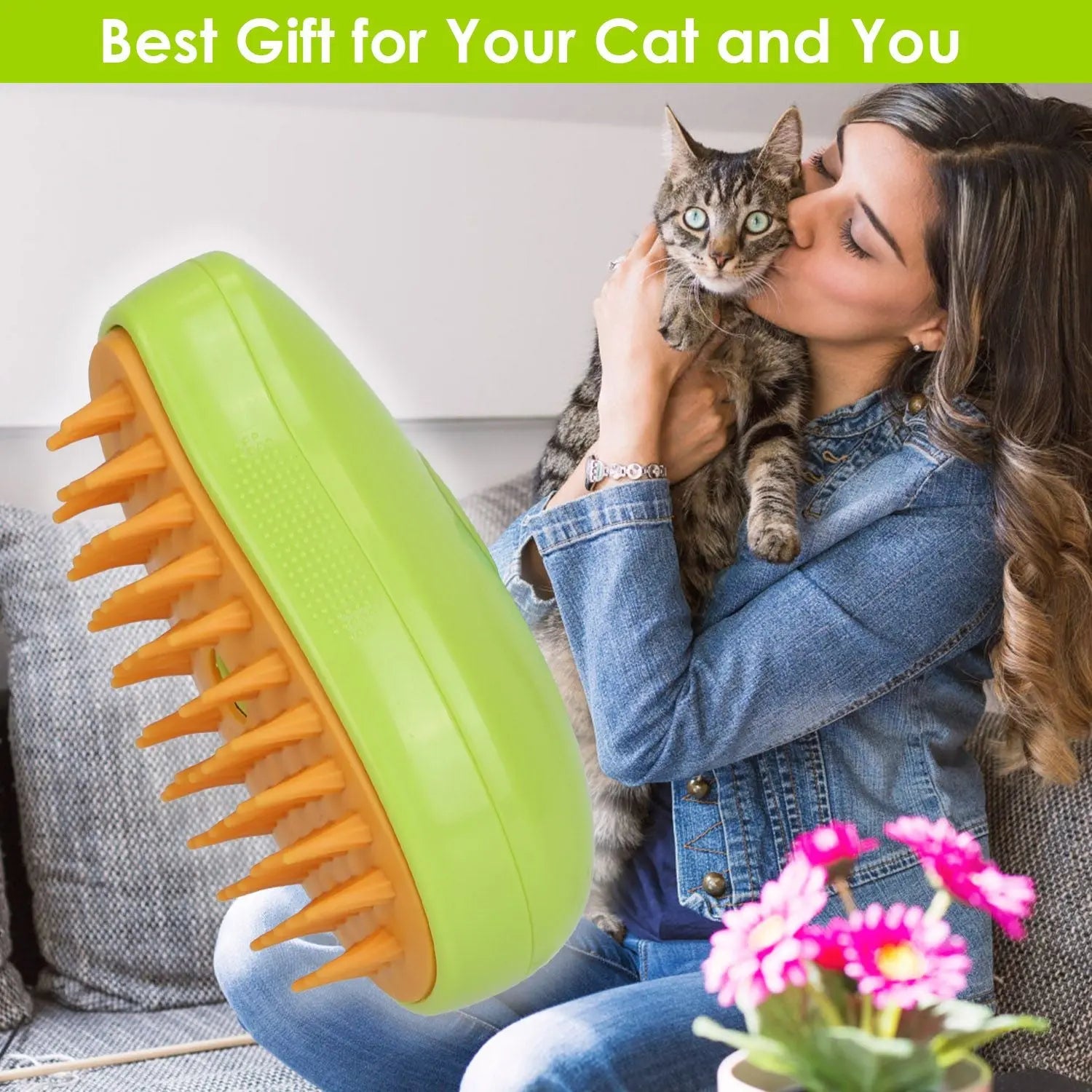 Pet Steam Brush – USB Rechargeable Grooming & Cleaning Tool