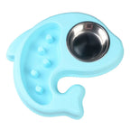Double Pet Bowl – Fish Design Stainless Steel Food & Water Dish