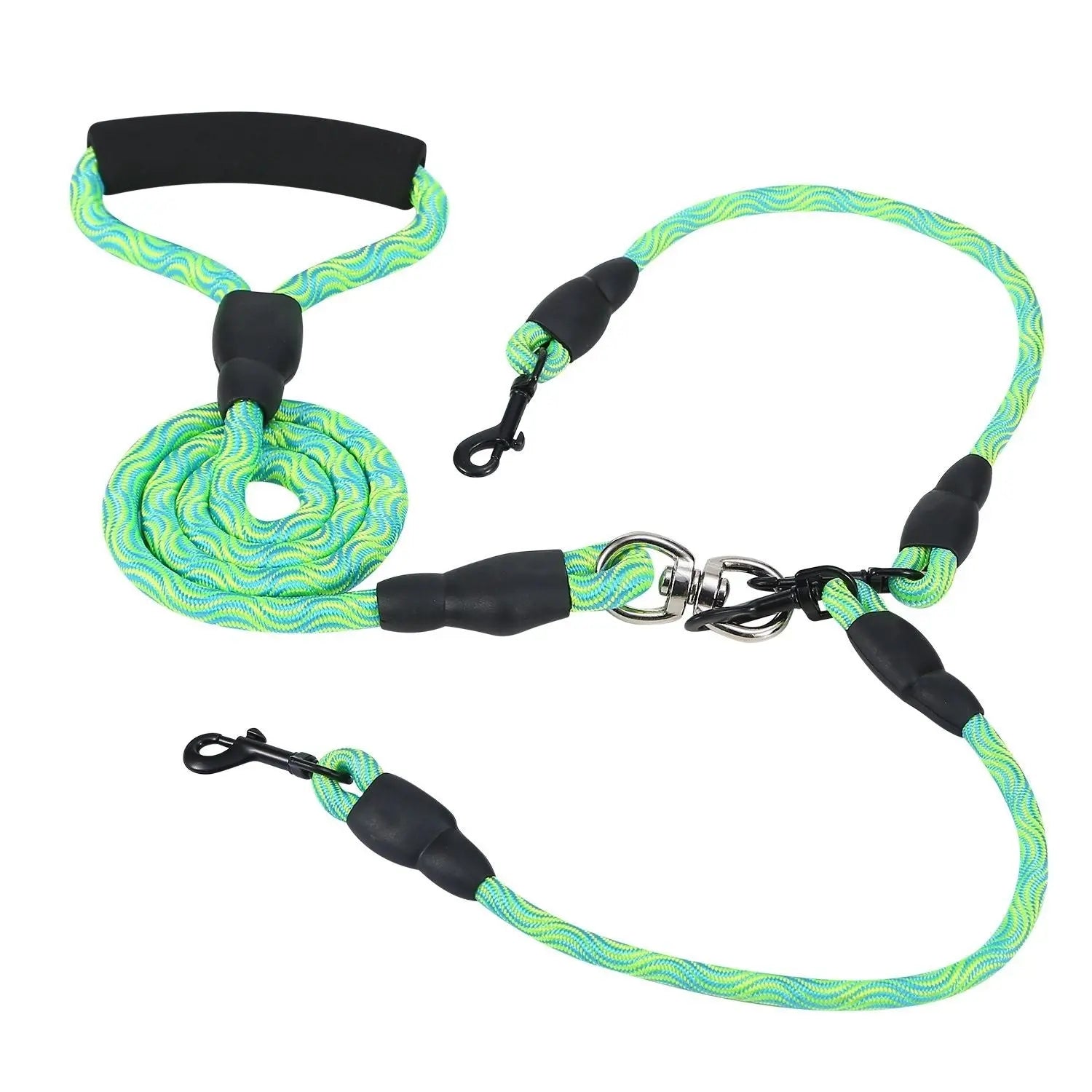 Dual Dog Leash – No-Tangle Reflective Leash with Padded Handle