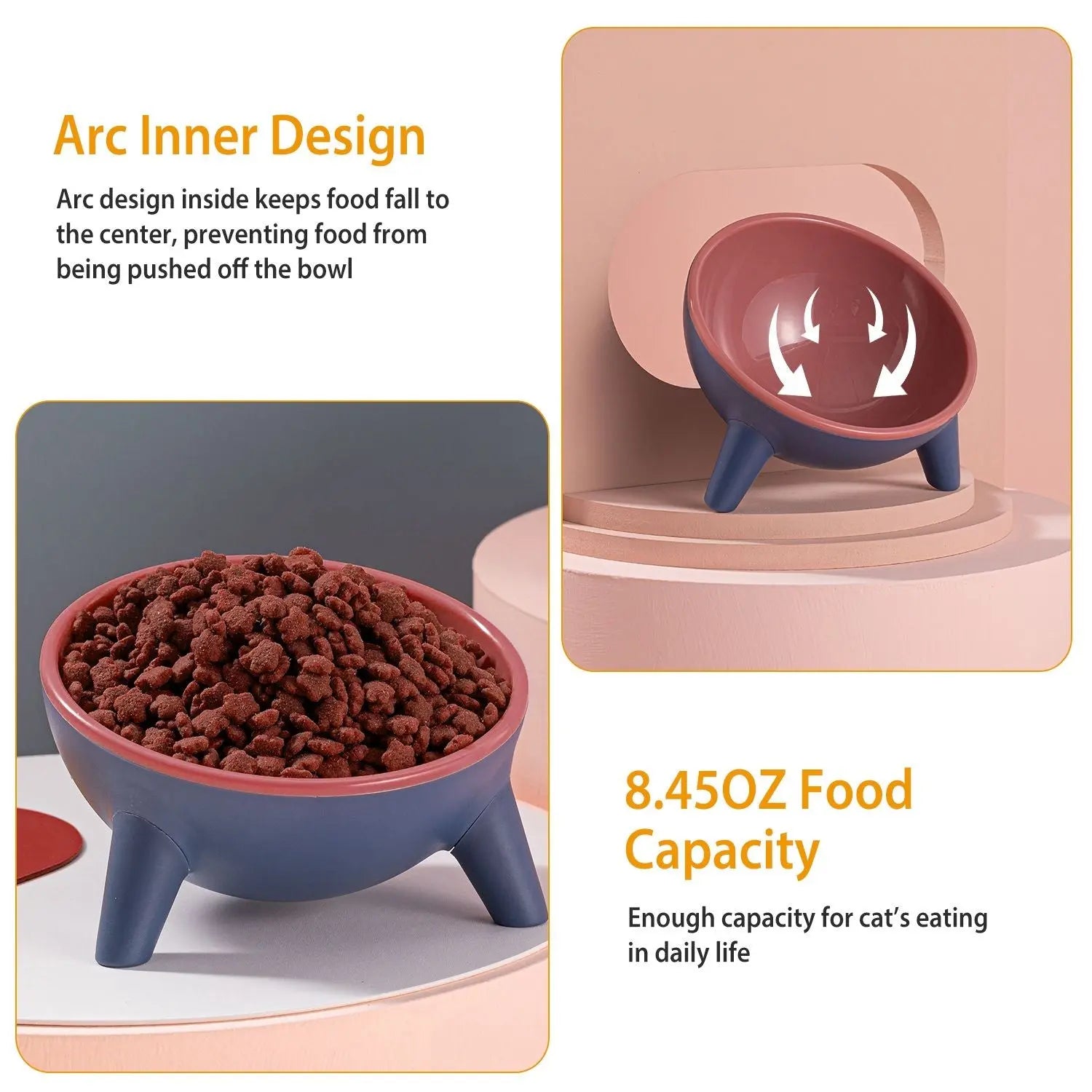 Raised Pet Bowl – Tilted Feeding Bowl for Cats & Small Dogs