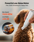 Pet Grooming Kit – Cordless Dog Clippers with Nail Grinder Set