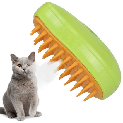 Pet Steam Brush – USB Rechargeable Grooming & Cleaning Tool