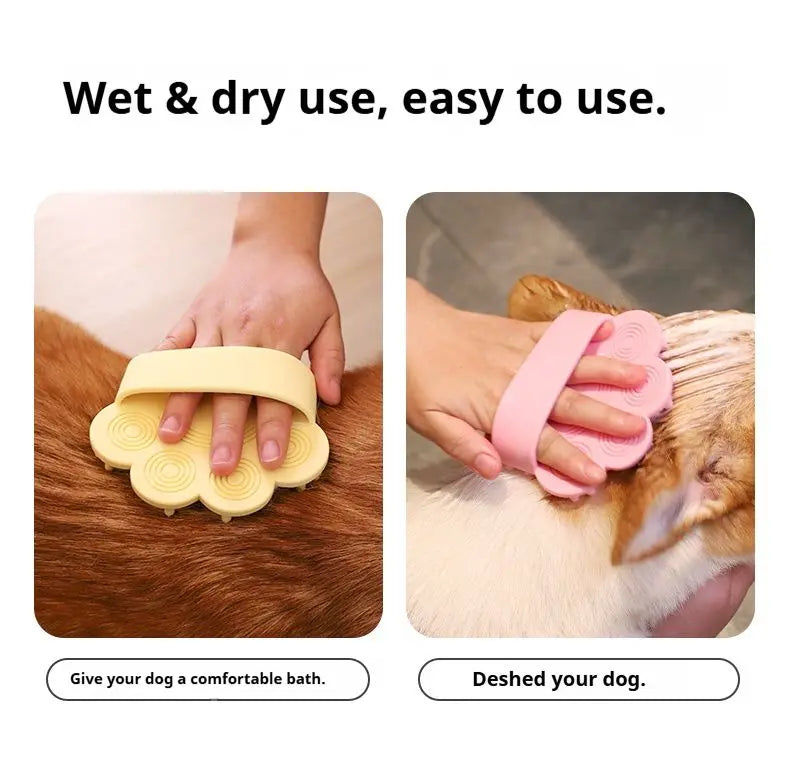 Pet Grooming Brush – Soft Bath & Massage Tool for Dogs & Cats