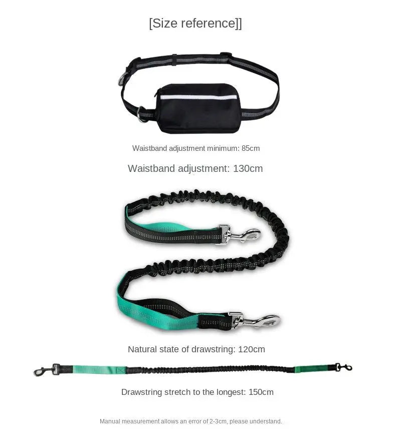 Hands-Free Leash – Bungee Dog Leash with Storage Pouch & Soft Handles