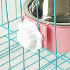 Hanging Dog & Cat Bowl – Stainless Steel Cage Feeding Bowl