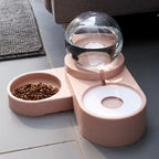 Dog & Cat Feeder – Large Auto Water Fountain with Food Bowl