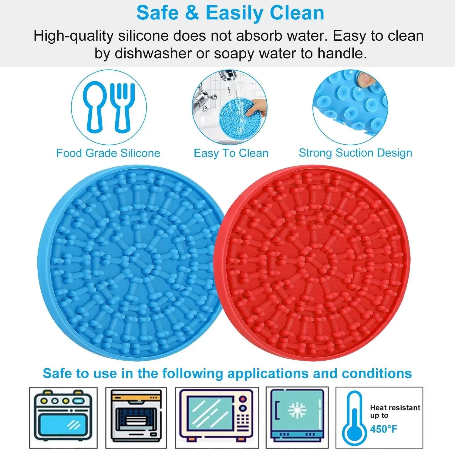 2PCS Lick Mats – Suction Slow Feeder for Dogs & Cats