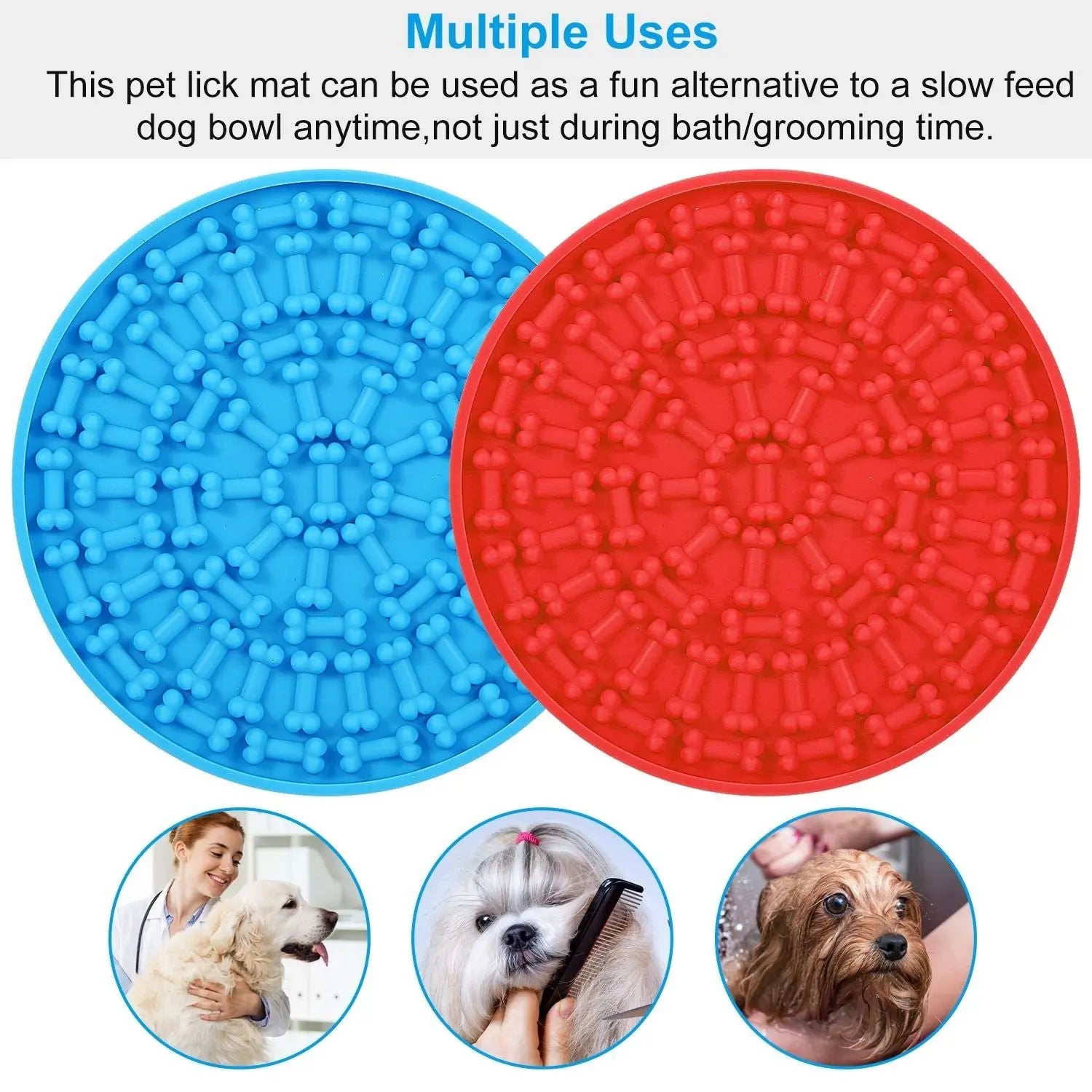 2PCS Lick Mats – Suction Slow Feeder for Dogs & Cats
