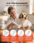 Pet Grooming Kit – Cordless Dog Clippers with Nail Grinder Set