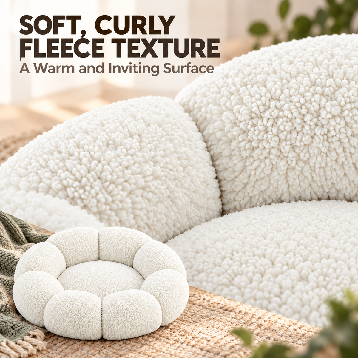 Flower-Shaped Pet Bed for Cats & Small Dogs – Soft Fleece Donut Bed Fursera