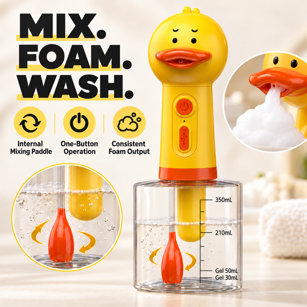 Automatic Pet Shampoo Foamer, 400mL USB-C Rechargeable Dispenser for Dogs & Cats Fursera