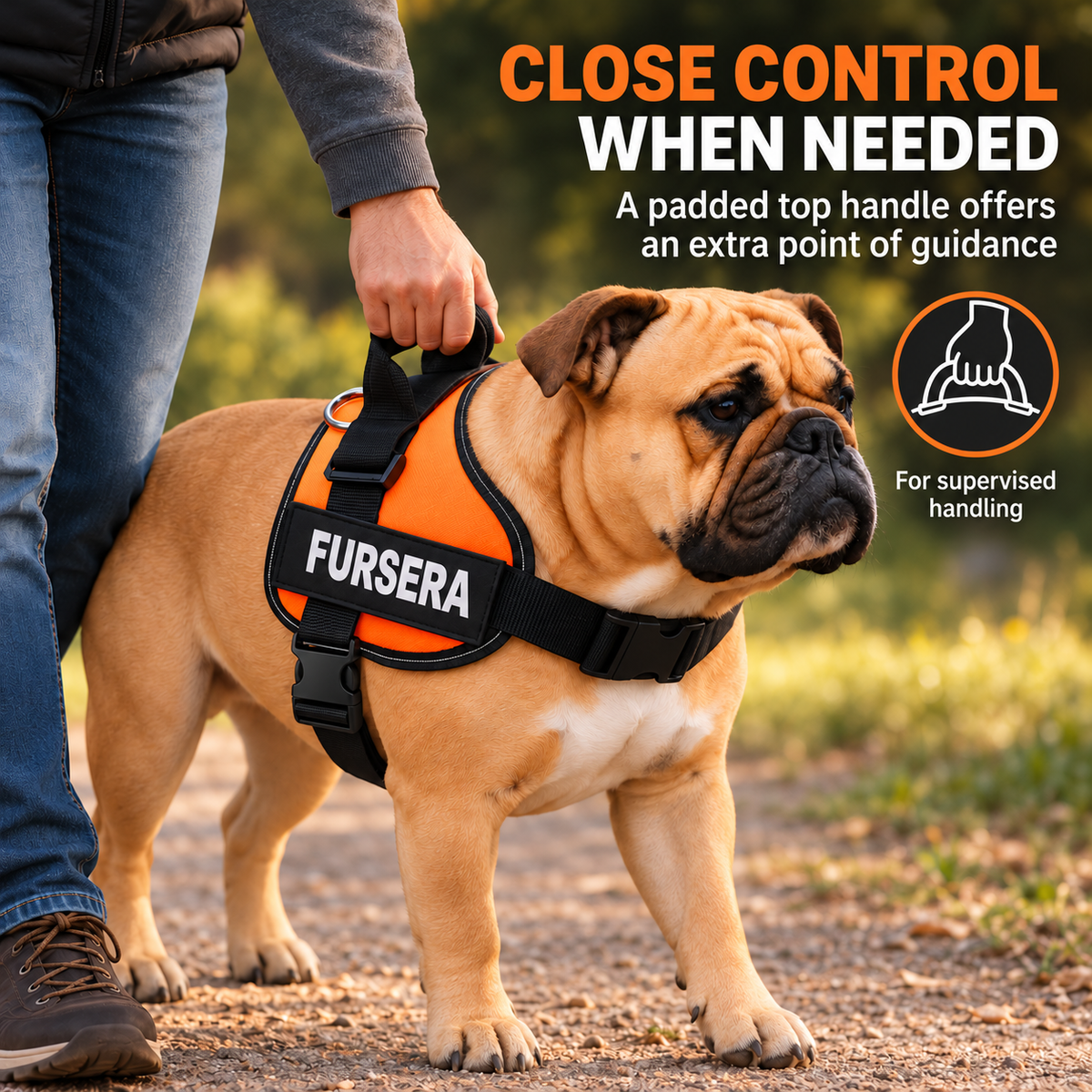 Adjustable Reflective Dog Harness with Padded Control Handle Fursera