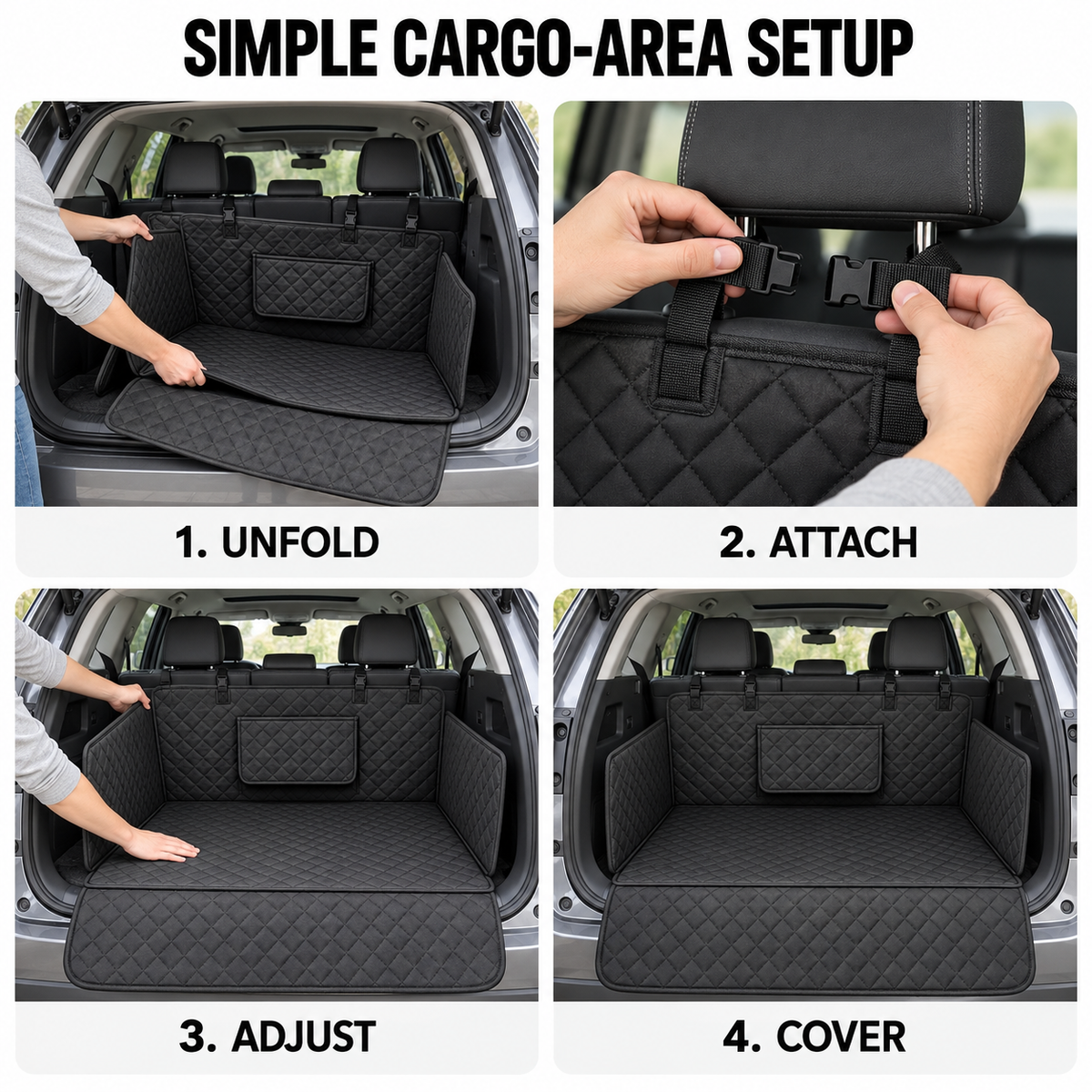 Quilted Dog Cargo Liner with Side Panels & Bumper Flap Fursera