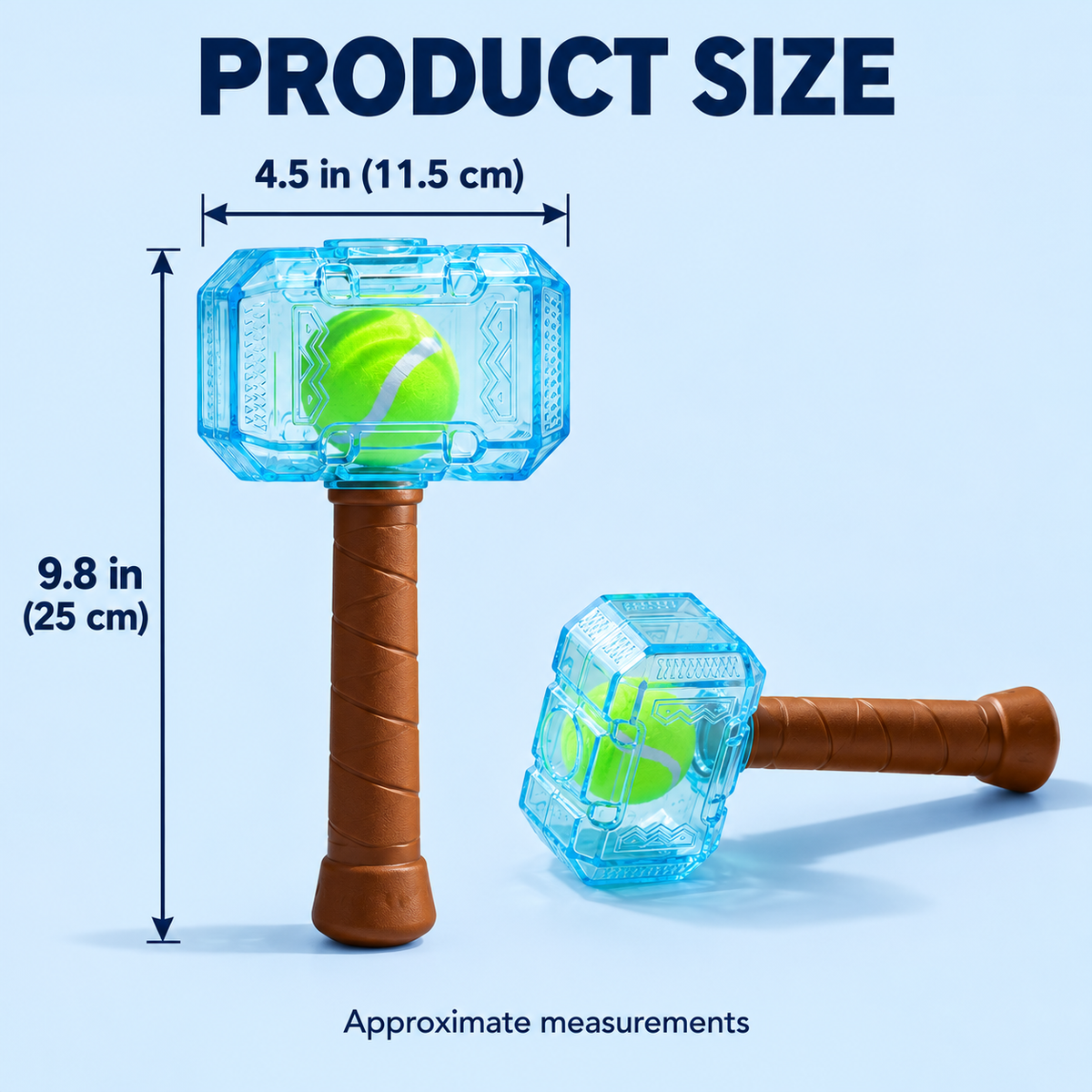 Squeaky Hammer Dog Toy with Enclosed Ball – Interactive Fetch & Carry Toy Fursera