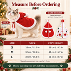 Christmas Hooded Pet Cape for Cats & Small Dogs – Pom-Pom Costume Fursera