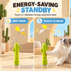 3-in-1 Rechargeable Cactus Cat Teaser Toy with Suction Base Fursera