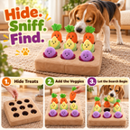 Vegetable Hide-and-Seek Dog Puzzle Toy – 9 Squeaky Plush Veggies Fursera