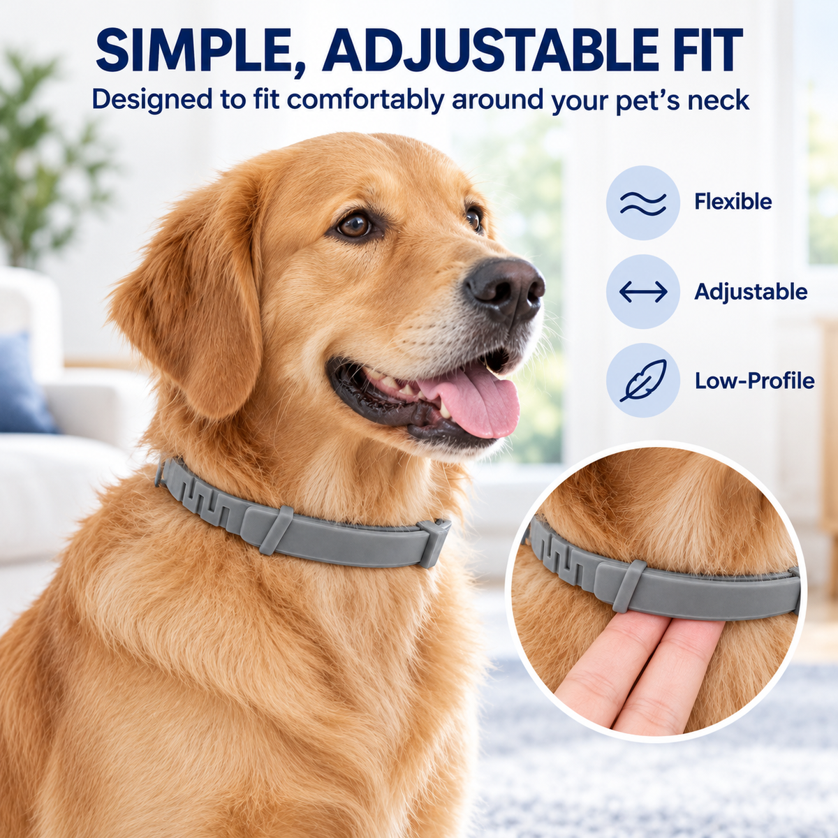 Adjustable Pet Collar – Flexible Design, Dog & Cat Size Options Fursera