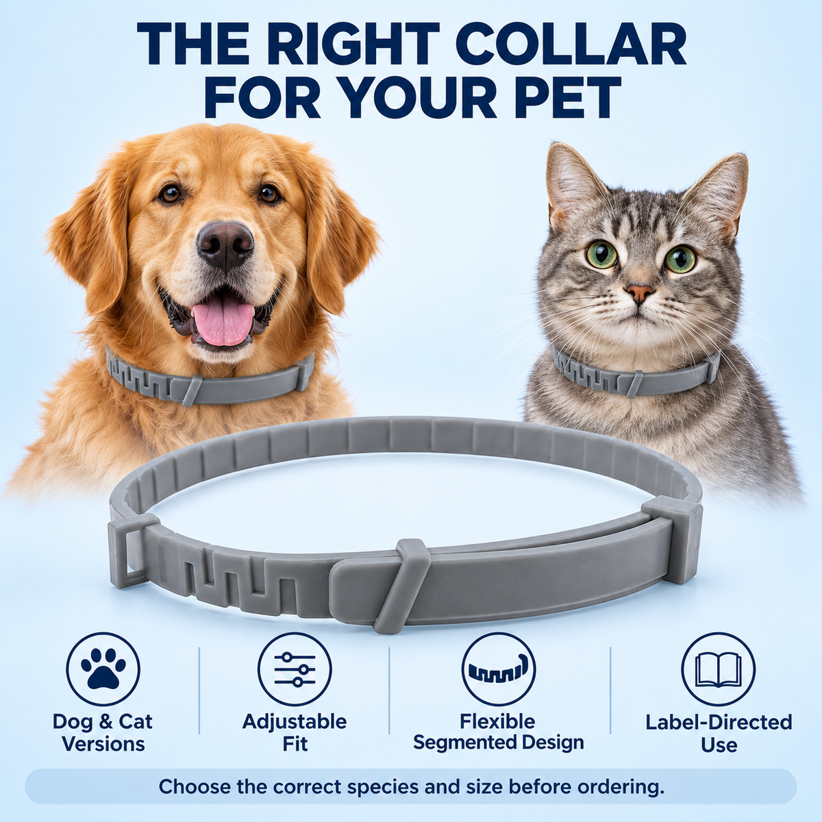 Adjustable Pet Collar – Flexible Design, Dog & Cat Size Options Fursera