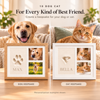 Personalized Pet Keepsake Frame – Paw or Nose Print & Two Photos Fursera