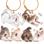 Pet Fur Keepsake Keychains – 2-Pack Cat-Shaped Charms Fursera