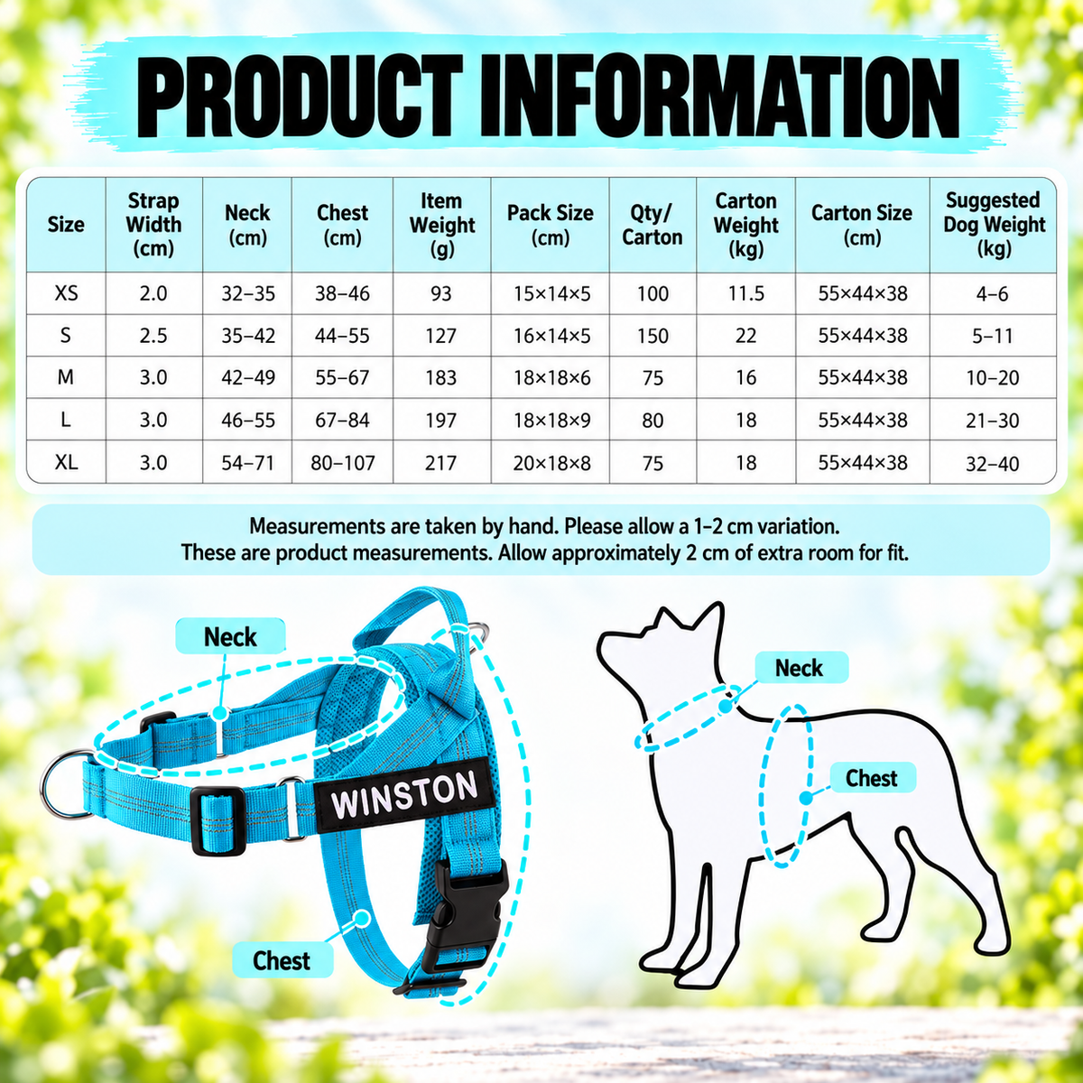 Personalized Dog Harness with Name Patch – Free Matching Color Leash Fursera